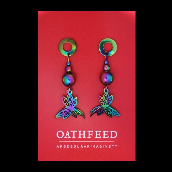 Iridescent Dragonfly Earrings Hypoallergic Stainless Steel Hooks Magnetised Hematite Hematine