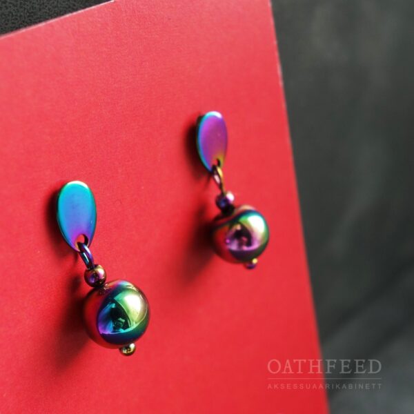 Iridescent Hematine Magnetic Hematite Earrings with Hypoallergic Stainless Steel Hooks