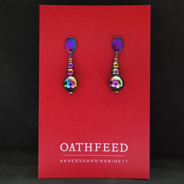 Iridescent Hematine Magnetic Hematite Earrings with Hypoallergic Stainless Steel Hooks