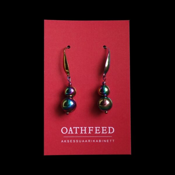 Iridescent Hematine Magnetic Hematite Earrings with Hypoallergic Stainless Steel Hooks