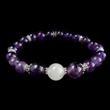 Amethyst & White Chalcedony Bracelet