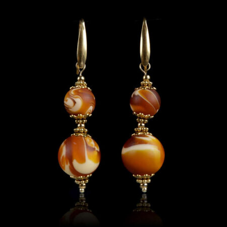 Empress Earrings with Beeswax Amber