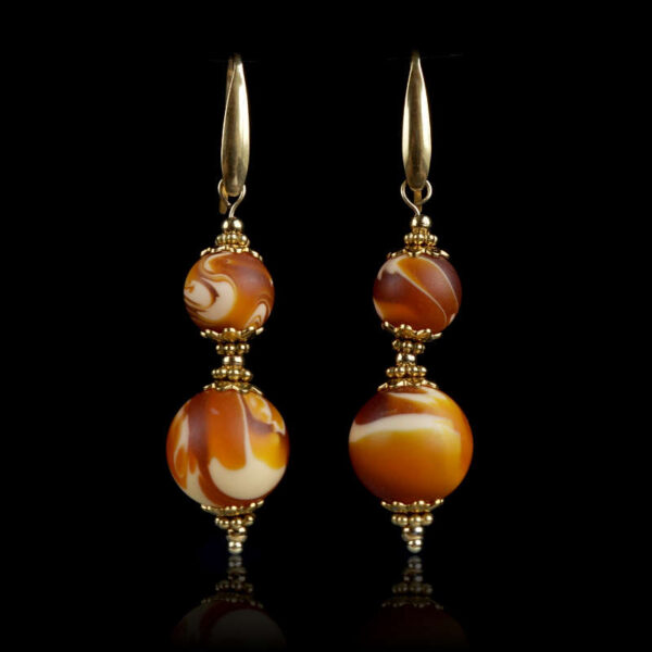 Empress Earrings with Beeswax Amber Hypoallergic Stainless Steel Hooks