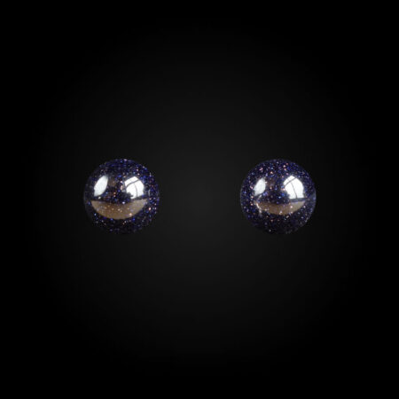 Cosmic Blue Goldstone Stud Earrings