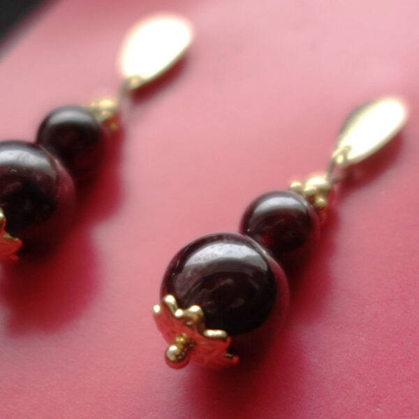 Almandine Garnet Earrings Hypoallergic Stainless Steel