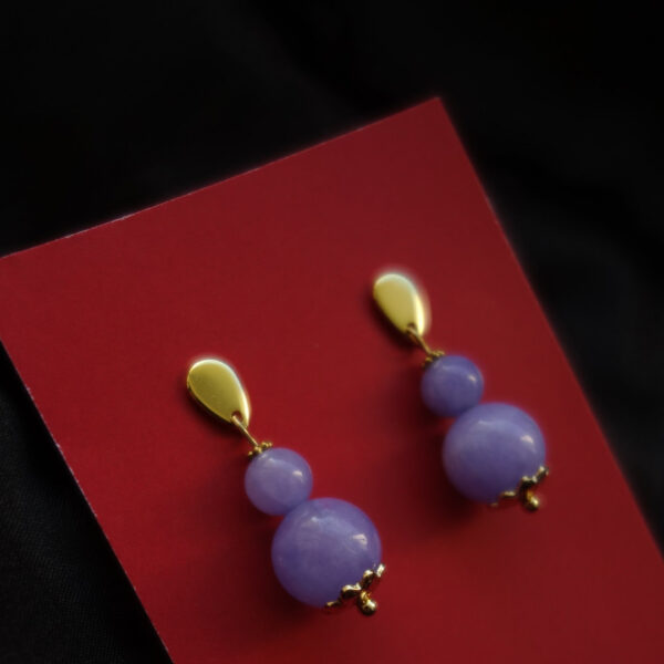 Lilac Chalcedony Earrings Hypoallergic Stainless Steel