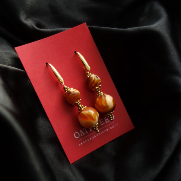 Empress Earrings with Beeswax Amber Hypoallergic Stainless Steel Hooks