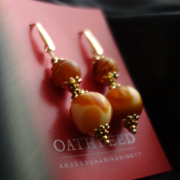 Empress Earrings with Beeswax Amber Hypoallergic Stainless Steel Hooks