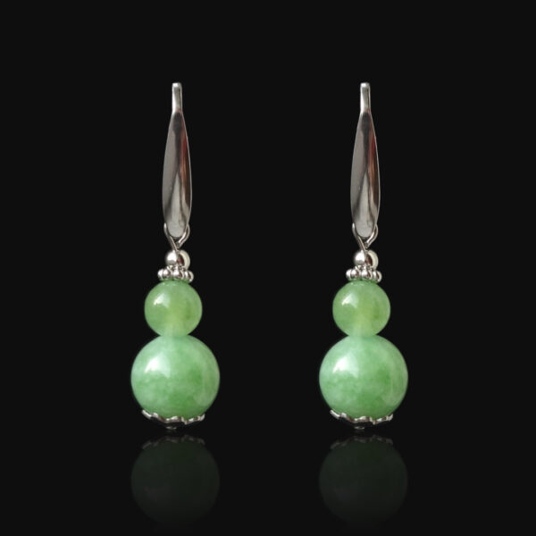 Apple Green Chalcedony Earrings Hypoallergic Stainless Steel