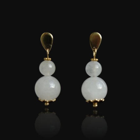 Misty White Chalcedony Earrings