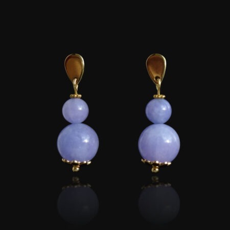 Lilac Chalcedony Earrings Hypoallergic Stainless Steel