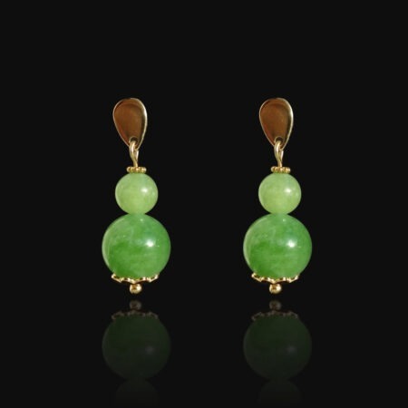 Apple Green Chalcedony Earrings Hypoallergic Stainless Steel