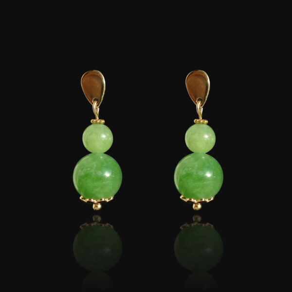 Apple Green Chalcedony Earrings Hypoallergic Stainless Steel