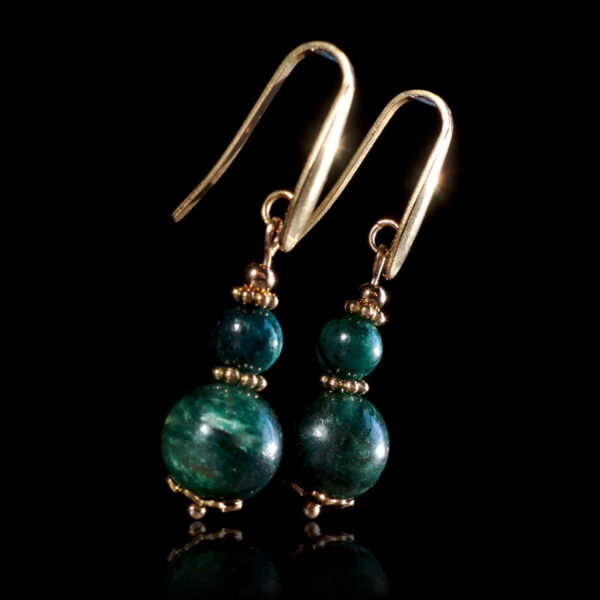 Emerald-in-Fuchsite-Earrings-Semi-Precious-Stone-beads-Hypoallergic-Stainless-Steel-Hooks-08701-1