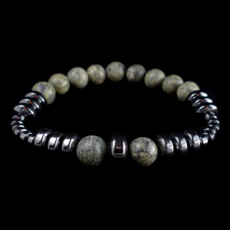 Russian-Serpentine-Midnight-Silver-Hematine-Bracelet-Semi-Precious-Stone-Beads-Ceramic-Magnetic-Hematite-Beads-09069-1