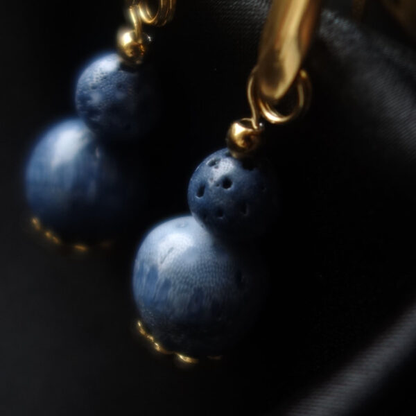 Blue Coral Earrings Hypoallergic Stainless Steel