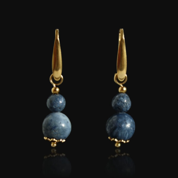 Blue Coral Earrings Hypoallergic Stainless Steel