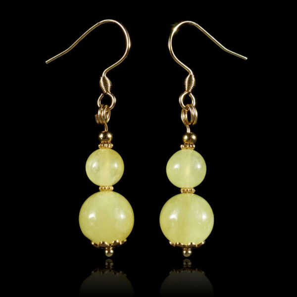 Australian-Golden-Prehnite-Earrings-semi-precious-stone-beads-hypoallergic-stainless-steel-08374-1