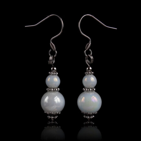 Porcelain White Glass Earrings