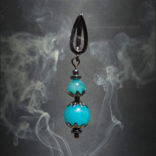 Russian Amazonite Earring Semi-Precious Stone Beads Hematine Magnetic Hematite Hypoallergic English Lock Hook