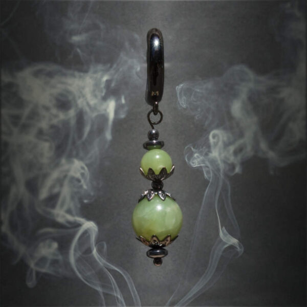 Idocrase Vesuvianite Earring Semi-Precious Stone Beads Hematine Magnetic Hematite Hypoallergic English Lock Hook