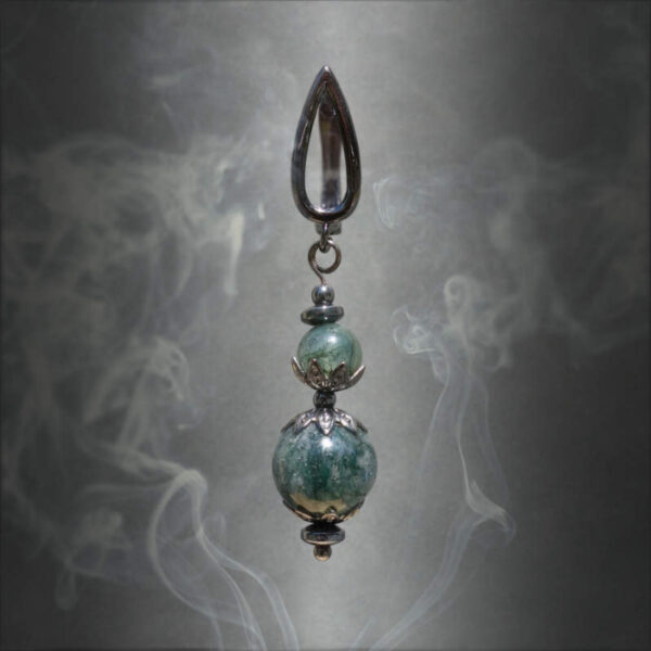 Moss Agate Earring Semi-Precious Stone Beads Hematine Magnetic Hematite Hypoallergic English Lock Hook