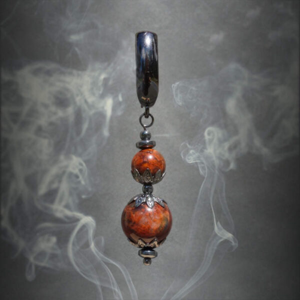 Fiery Namibia Phoenix Pietersite Eagle's Eye Earring Semi-Precious Stone Beads Hypoallergic English Lock Hook