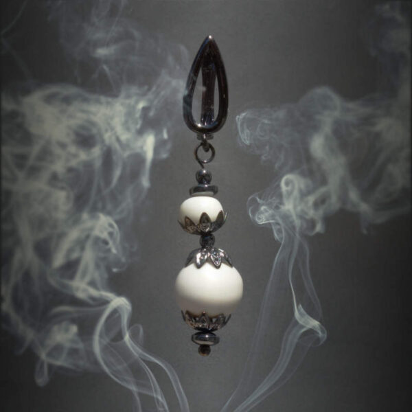 White Yak Bone Earring Natural Bone Beads Hematine Magnetic Hematite Hypoallergic English Lock Hook