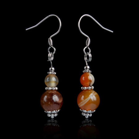 Bright Orange Agate Earrings