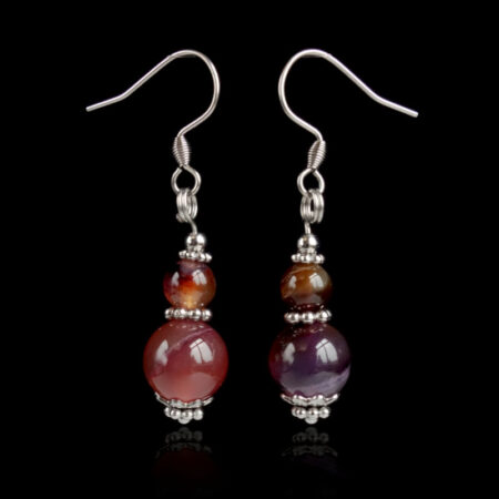 Browns & Pinks Agate Earrings