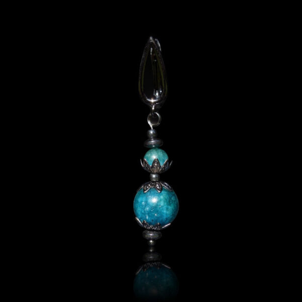 Sea Green Apatite Blue Chalcedony Earring Semi-Precious Stone Dyed Round Beads Hypoallergic English Lock Hook