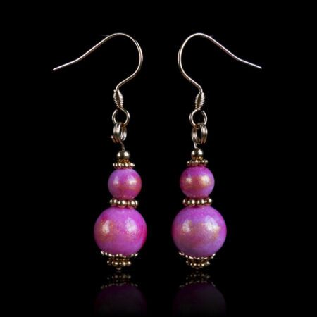 Fuchsia Golden Breath Earrings