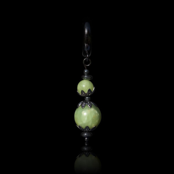 Idocrase Vesuvianite Earring Semi-Precious Stone Hypoallergic English Lock Hook