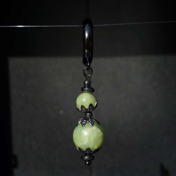 Idocrase Vesuvianite Earring Semi-Precious Stone Hypoallergic English Lock Hook