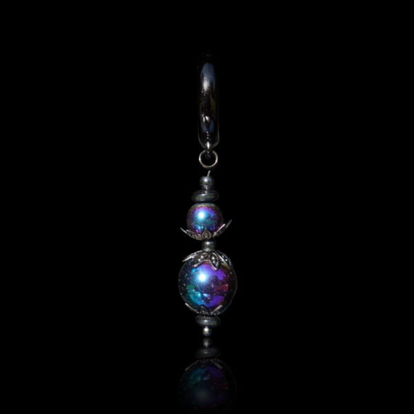 Iridescent Hematine Earring Semi-Precious Stone Magnetic Rainbow Hematite Beads Hematine Magnetic Hematite Hypoallergic English Lock Hook