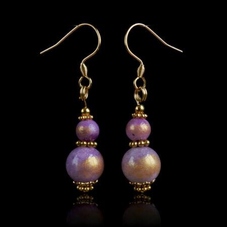 Lavender Golden Breath Earrings