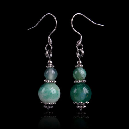 Misty Green Agate Earrings