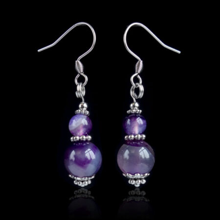 Misty Purple Agate Earrings