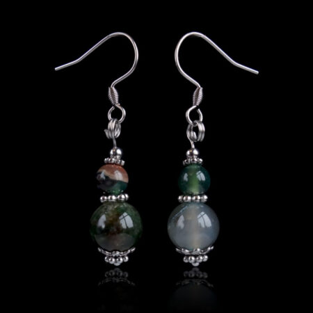 Mossy Green Agate Earrings