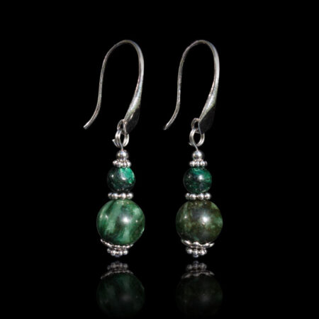 Emerald in Fuchsite Earrings