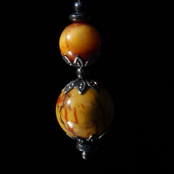 Fiery Namibia Phoenix Pietersite Eagle's Eye Earring Semi-Precious Stone Beads Hypoallergic English Lock Hook