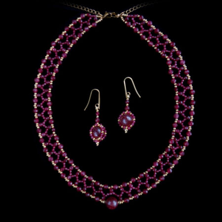 Ruby Kraken Necklace and Earrings Set