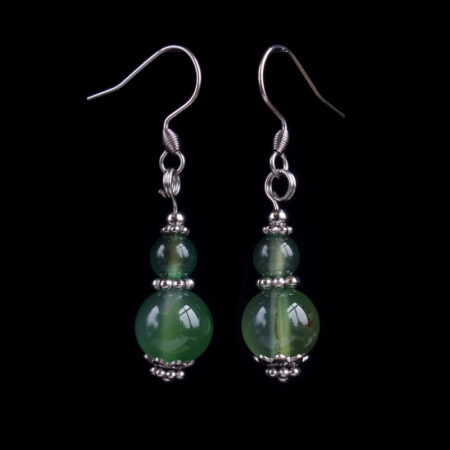 Warm Green Agate Earrings