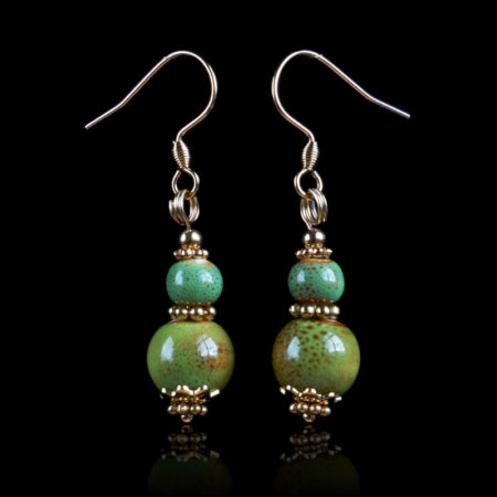 Warm Green Ceramic Earrings