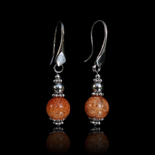 Phantom Ghost Garden Earrings Semi-Precious Stone Beads Rhodium Plated 925 Sterling Silver Hooks