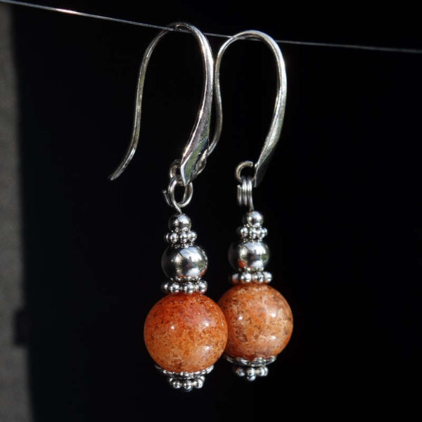 Phantom Ghost Garden Earrings Semi-Precious Stone Beads Rhodium Plated 925 Sterling Silver Hooks