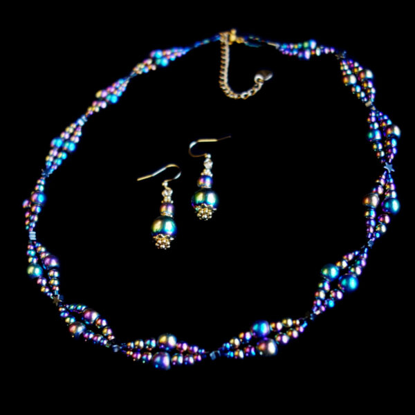 Iridescent-Hematine-Beadwork-Necklace-Earrings-Set-Ceramic-Magnetic-Rainbow-Hematite-Beads-Hypoallergic-Stainless-Steel-08933-1L