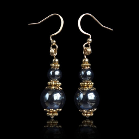 Midnight Silver Hematine Earrings