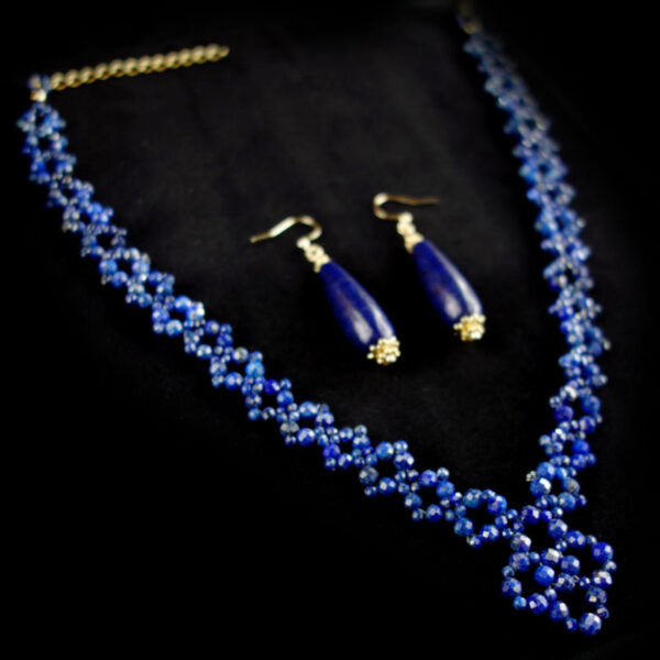 Lapis-Lazuli-Beadwork-Necklace-Earrings-Set-Semi-Precious-Stone-Beads-Hypoallergic-Stainless-Steel-08778-1