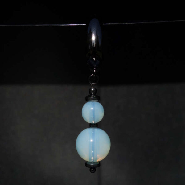 Opalite Earring Art Glass Round Beads Hypoallergic English Lock Hook